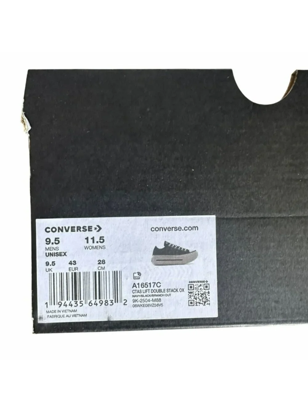 ⭐Converse Lift Double Stack Platform Plaid 9.5 Men's shoes Sneaker Black A16517C